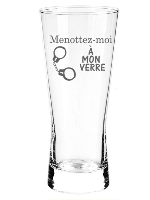 Verre à bière "Menottez-moi à mon verre"