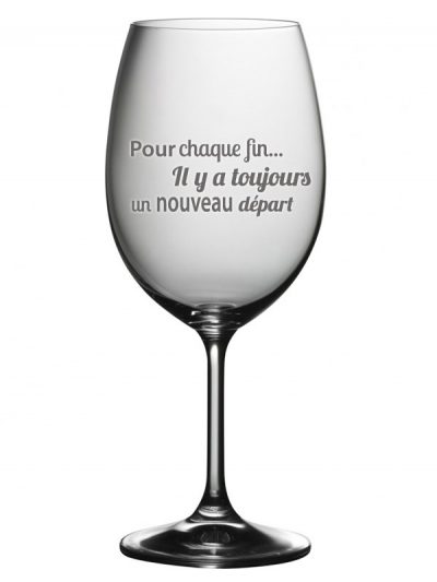 Coupe à vin "nouveau départ, bonne retraite"
