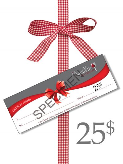 Certificat cadeau 25$