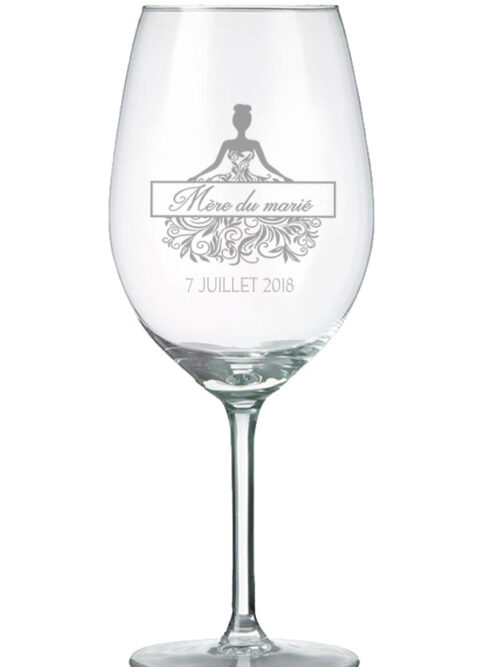 Coupe à vin personnalisée "Mariage" Robe de bal avec titre