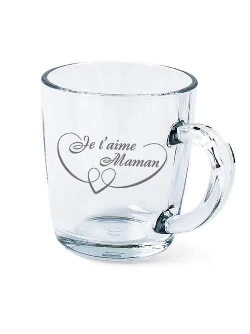 Tasse gravée "Je t'aime maman"