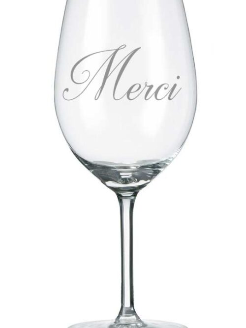 Coupe à vin gravée "Merci"