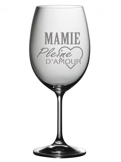 Coupe à vin gravée "Mamie pleine d'amour"