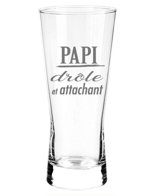 Verre à bière "Papi drôle et attachant"