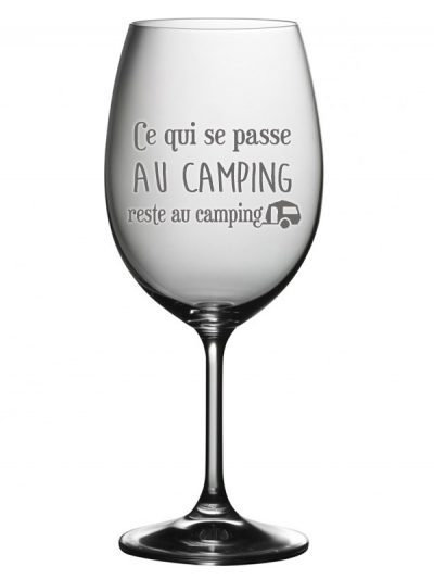 Coupe à vin "Ce qui se passe au camping... -roulotte"