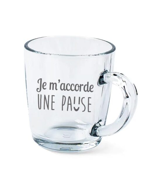 Tasse gravée "Je m'accorde une pause"