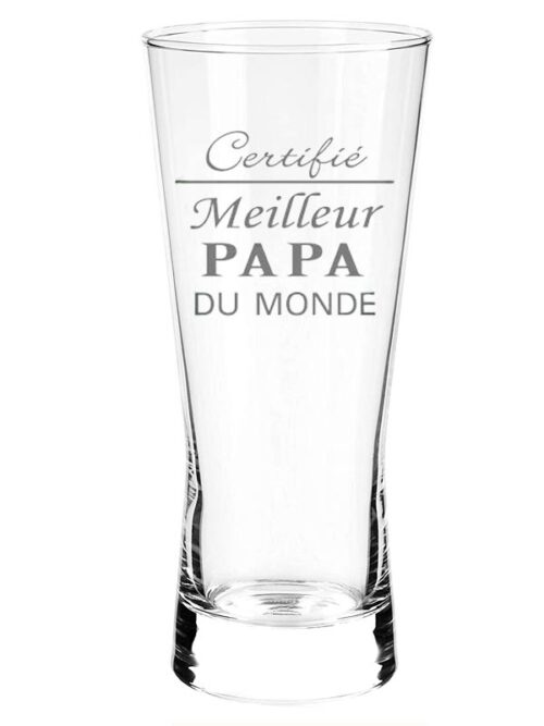 Verre à bière "Certifié meilleur papa du monde"
