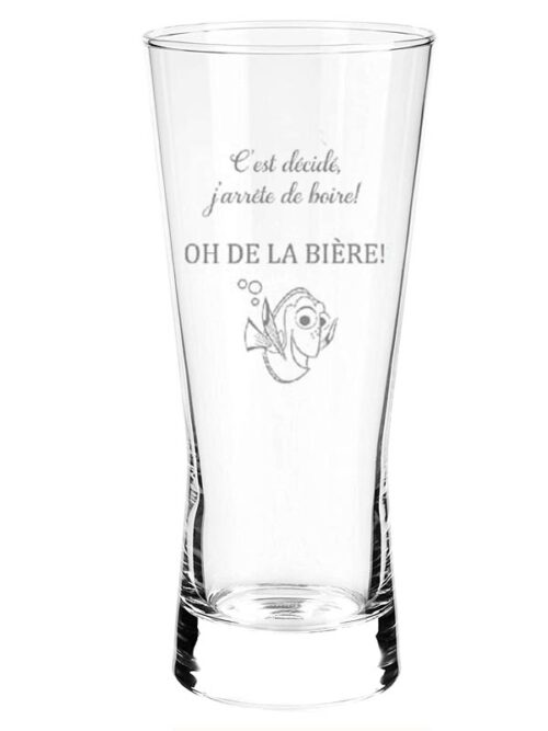 Verre à bière "J'arrête de boire - Oh! de la bière!"