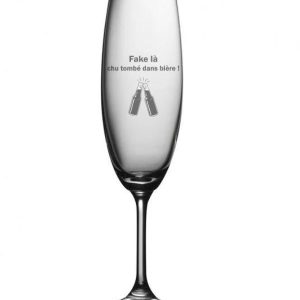 verre gravé citation humour: Fake là chu tombé dans bière