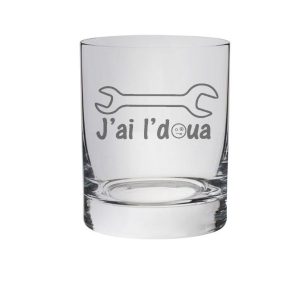 Verre gravé « J'ai l'doua ! »
